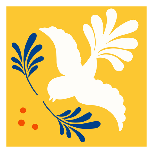 Diseño de mosaico que representa una paloma. Diseño PNG