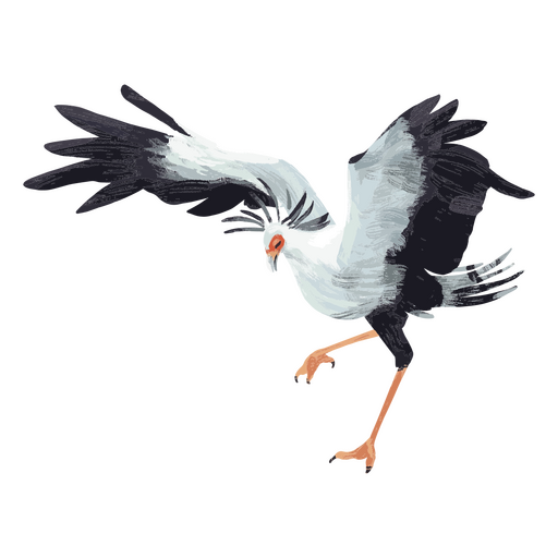 Sekretärvogel elegant schreitend PNG-Design