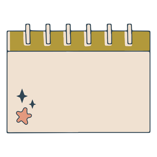 Caderno espiral decorado com estrelas Desenho PNG