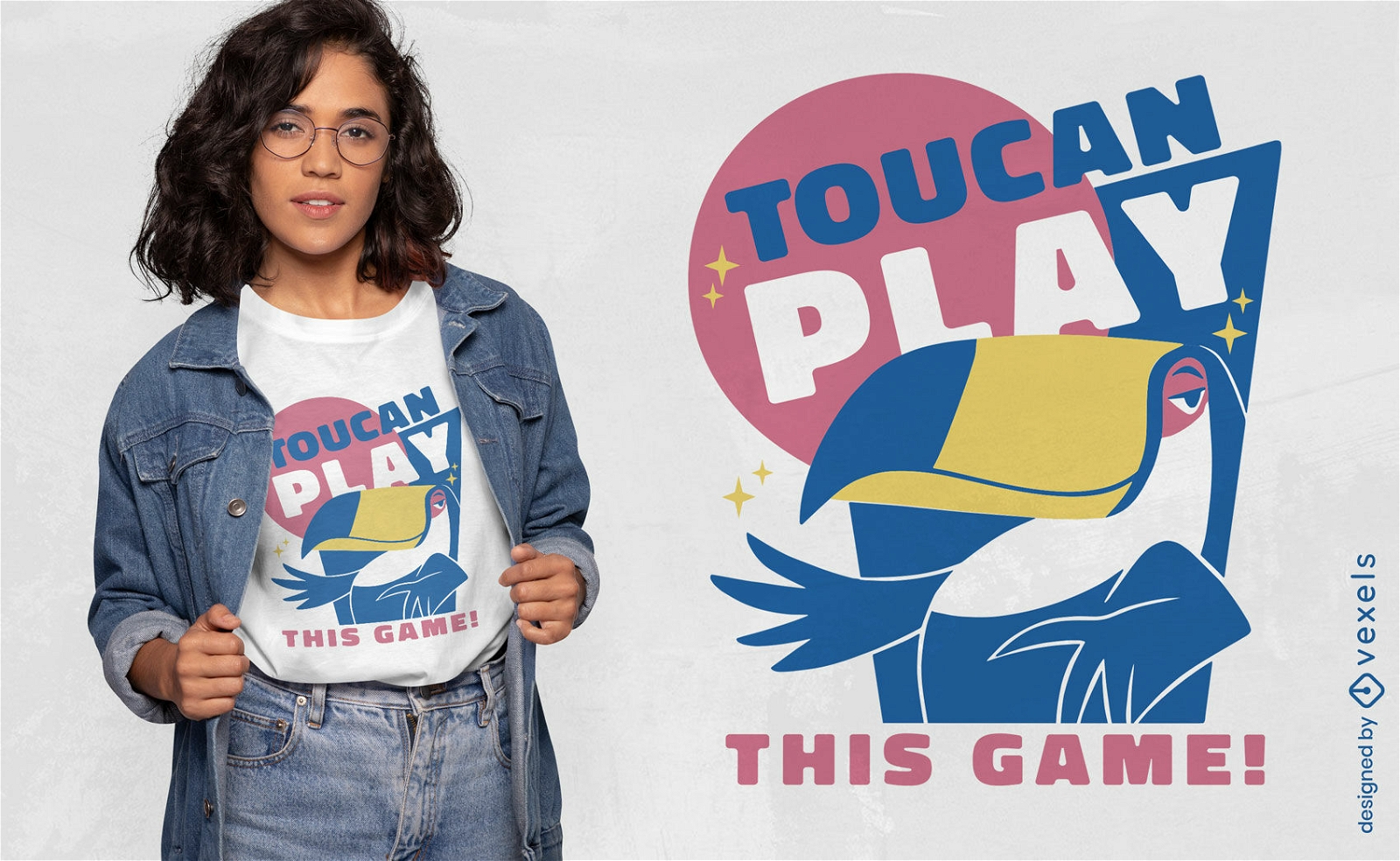Toucan play game t-shirt design