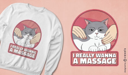 Cat massage quote t-shirt design