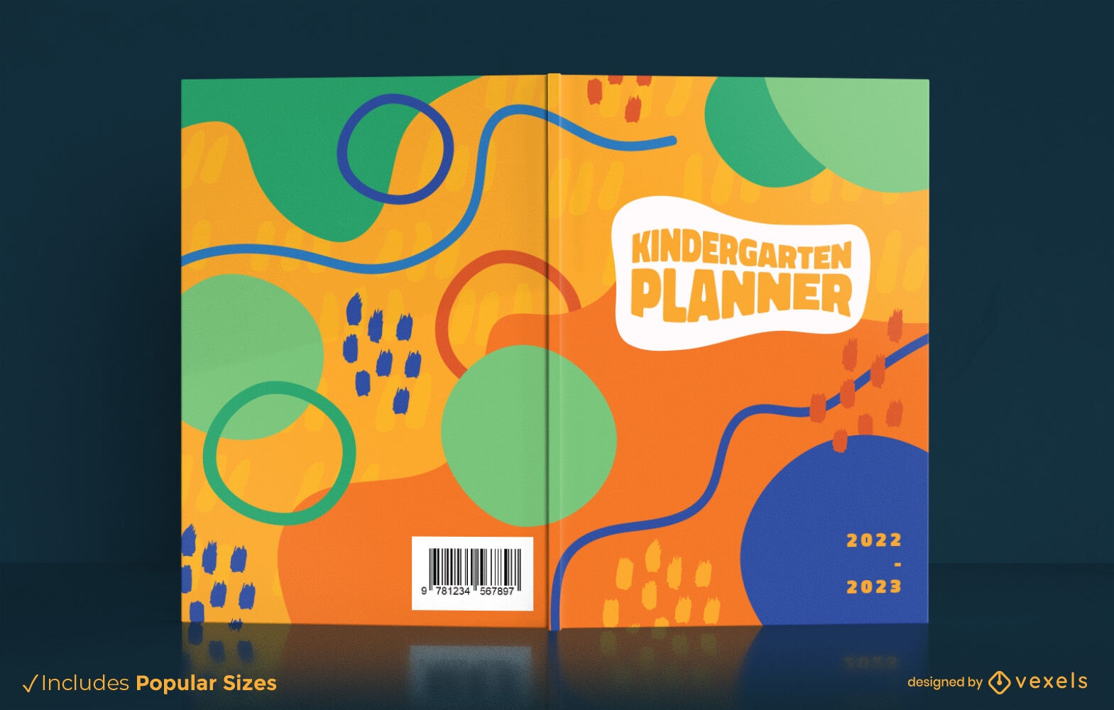 Abstract Kindergarten Book Cover Design Vector Download