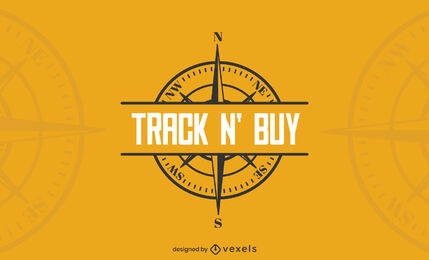 Track n&#39; buy design do logotipo da bússola