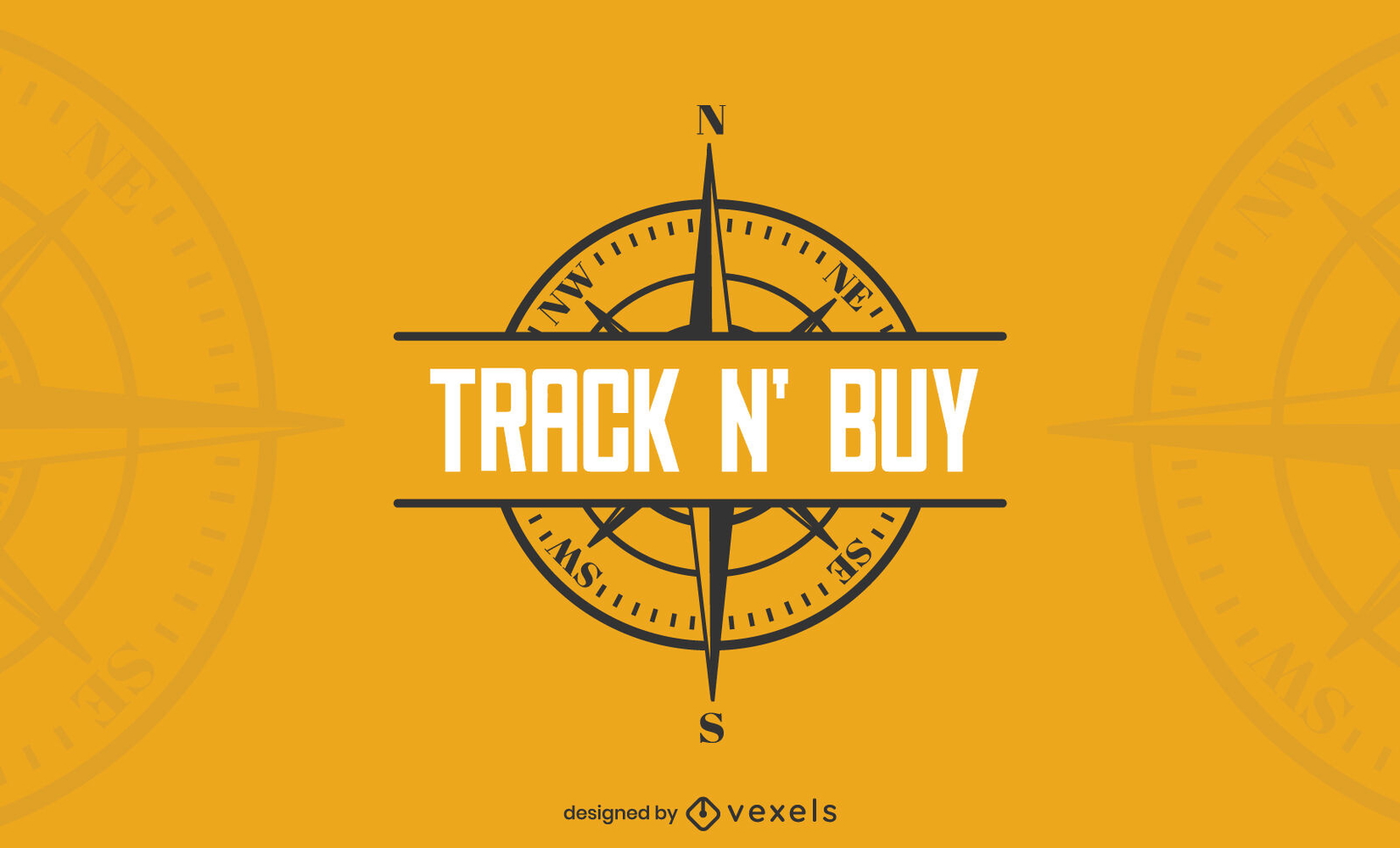 Track n&#39; buy design do logotipo da bússola