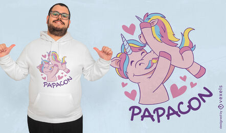 Einhorn Papa Cartoon T-Shirt Design