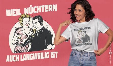 Vintage couple drinking beer t-shirt design