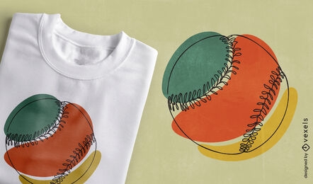 Design de camiseta de linha contínua de bola de beisebol