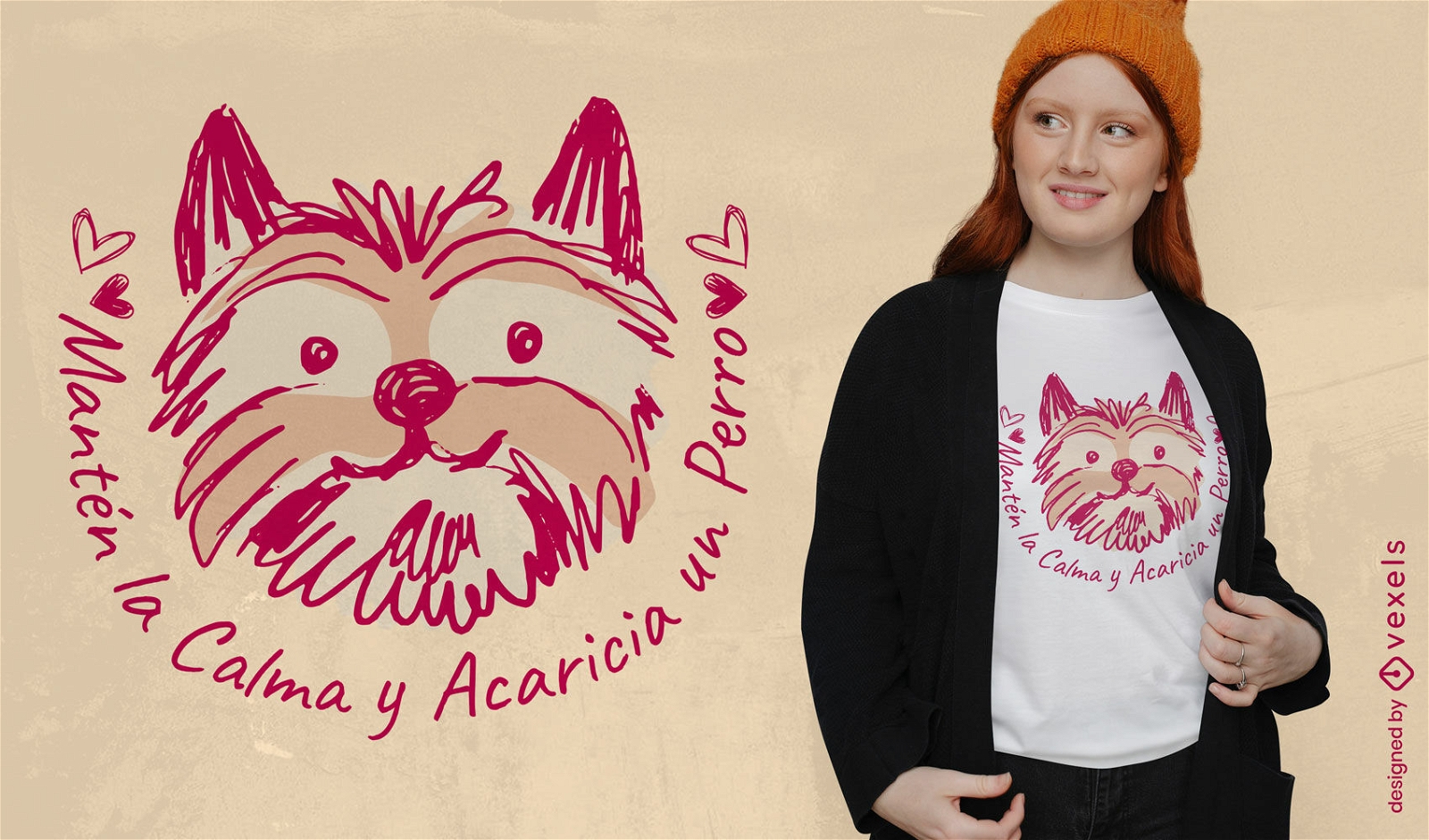 Pet a dog spanish t-shirt design