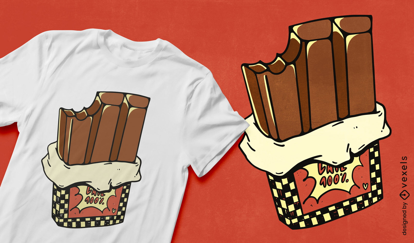 Cartoon chocolate bar t-shirt design