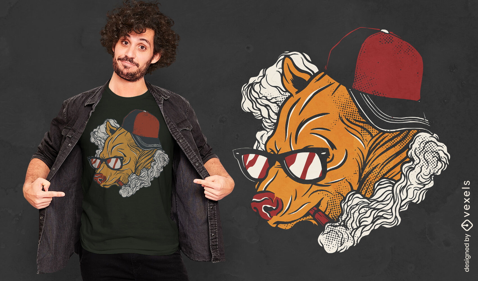 Diseño de camiseta de oso genial