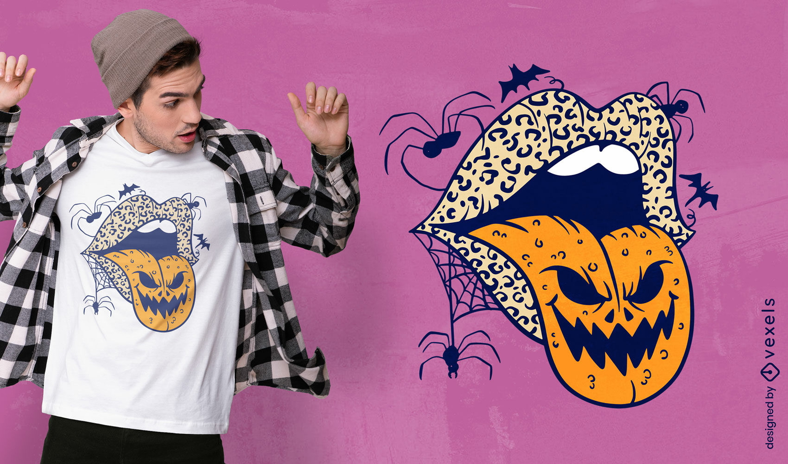 Diseño de camiseta de labios de halloween.