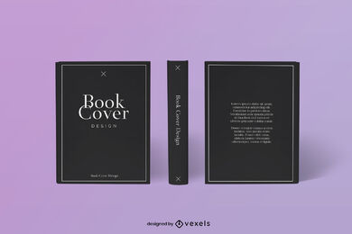 Capa de livro preto e design de maquete de lombada
