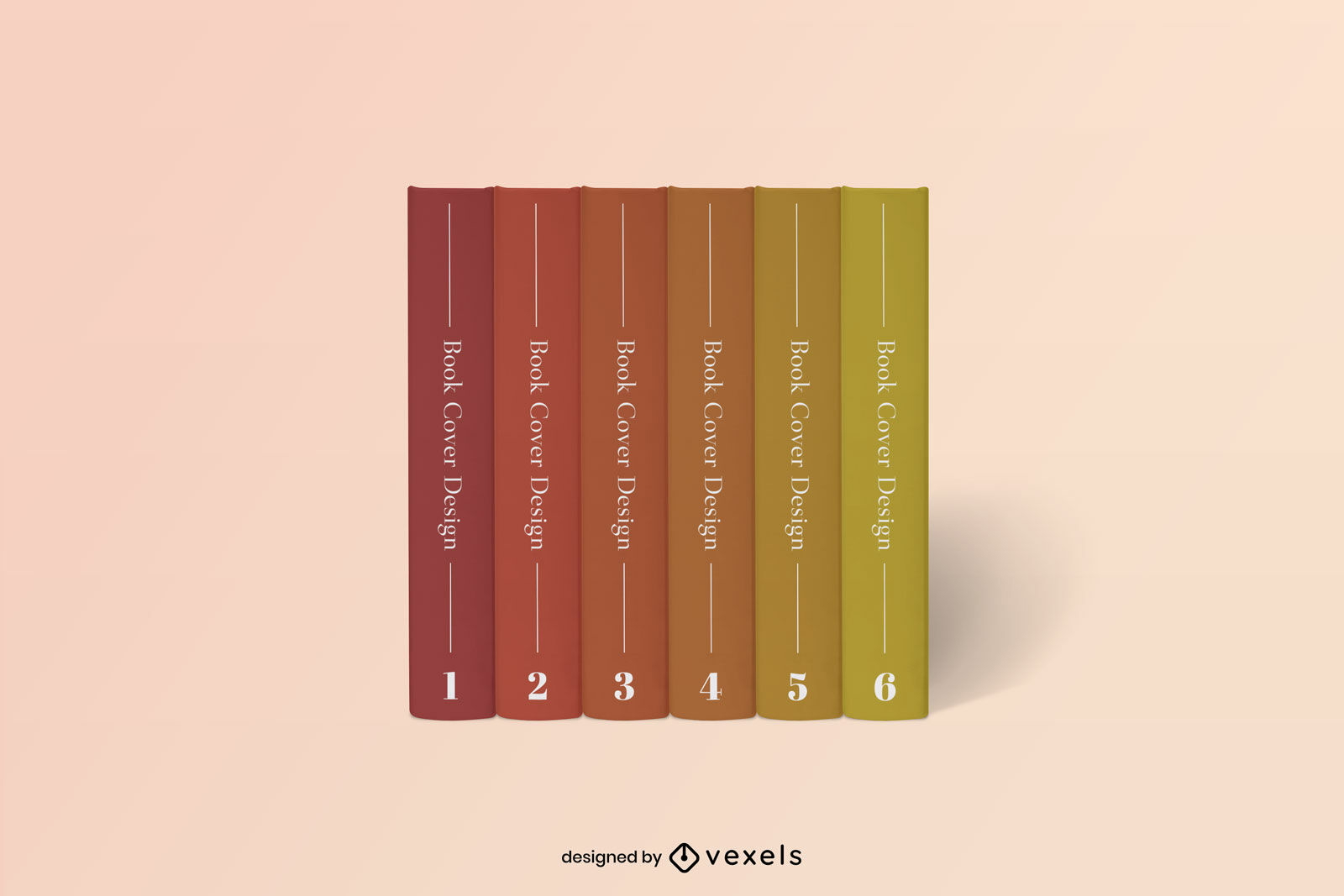 Design de maquete de lombada de livro gradiente
