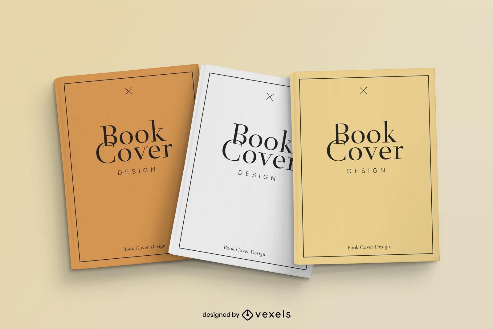 Design de maquete de capa de livro de cores pastel