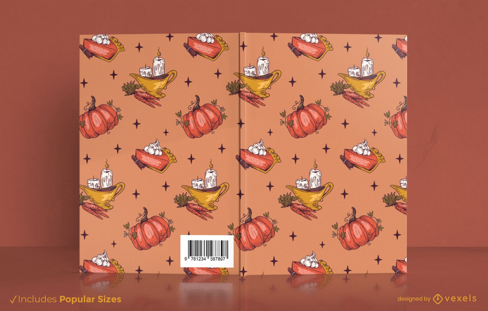 Thanksgiving food book cover design