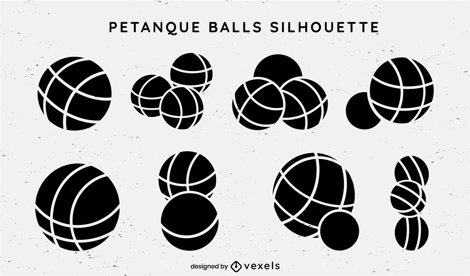 Black petanque balls set