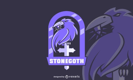 Stone goth crow logo design