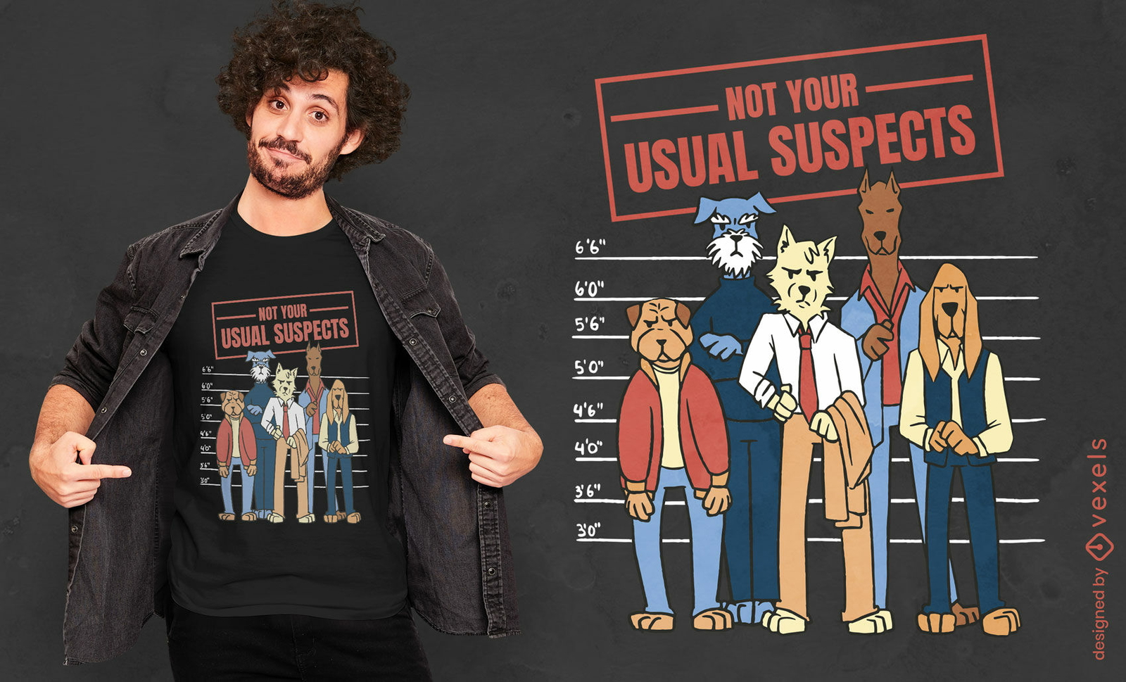 Design de camiseta de cães de formação policial