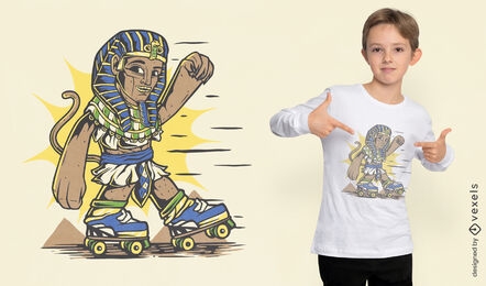 Sphinx of Egypt rollerskating t-shirt design