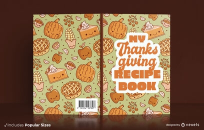 Design de capa de livro de receitas de ação de Graças