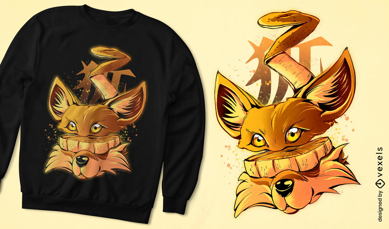 Orange peel fox t-shirt design
