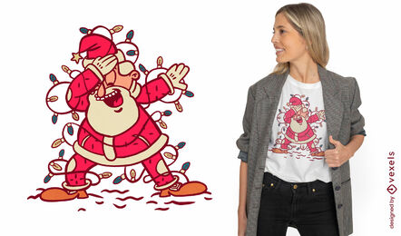 Dabbing design de camiseta de desenho animado de Papai Noel