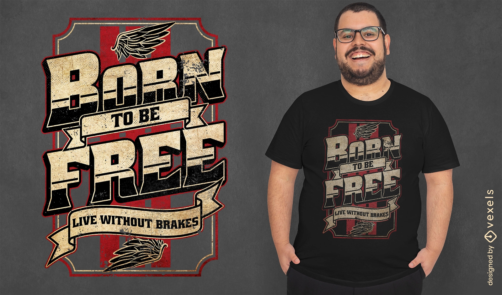 Born to be free psd t-shirt design
