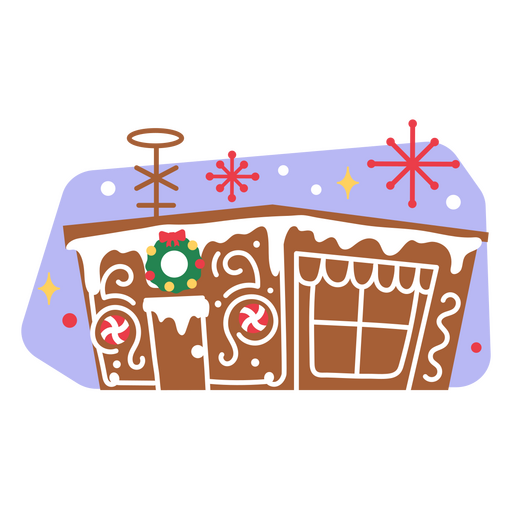 Casa de férias cintilante com decoração de Natal Desenho PNG