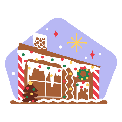 Holiday-decorated house PNG Design