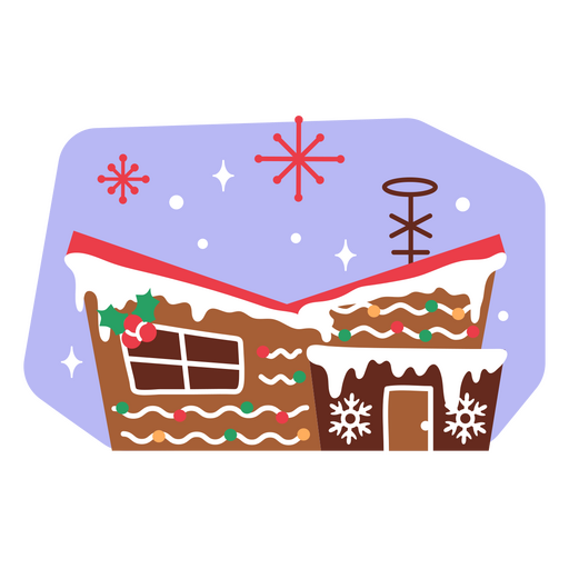 Morada festiva de Natal com decoração Desenho PNG