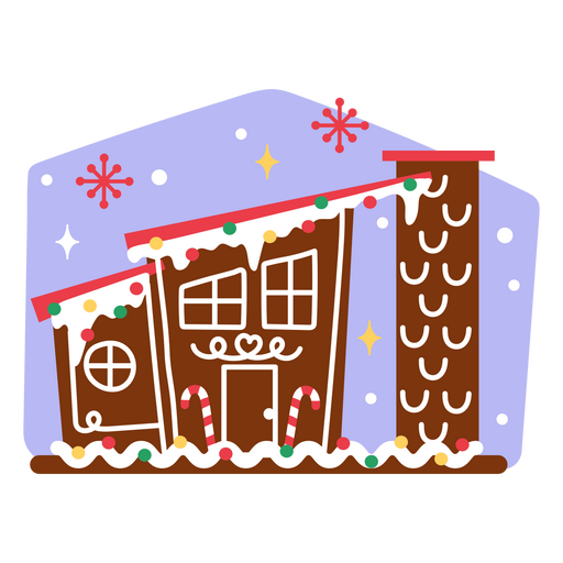 Casa adornada con decoración navideña Diseño PNG