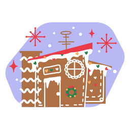 Shimmering holiday house with Christmas decor PNG Design