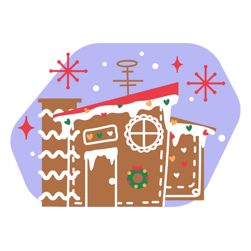 Casa de férias cintilante com decoração de Natal Desenho PNG