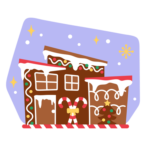 Haus geschmückt mit Weihnachtsdekor-Show PNG-Design