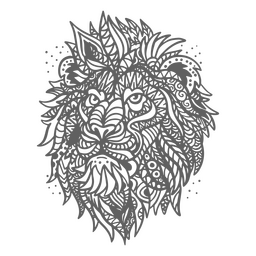 Animais de mandala de leão Desenho PNG