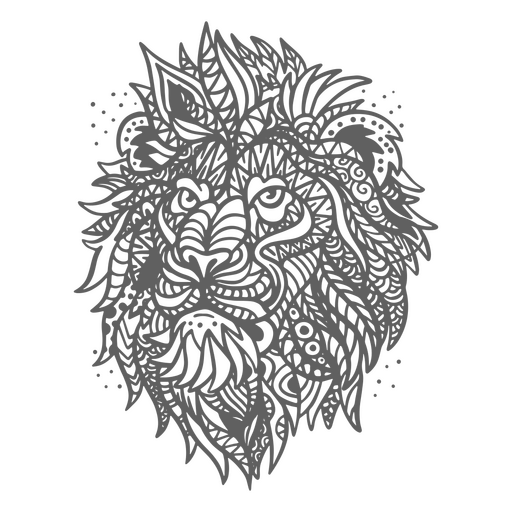 León mandala animales Diseño PNG