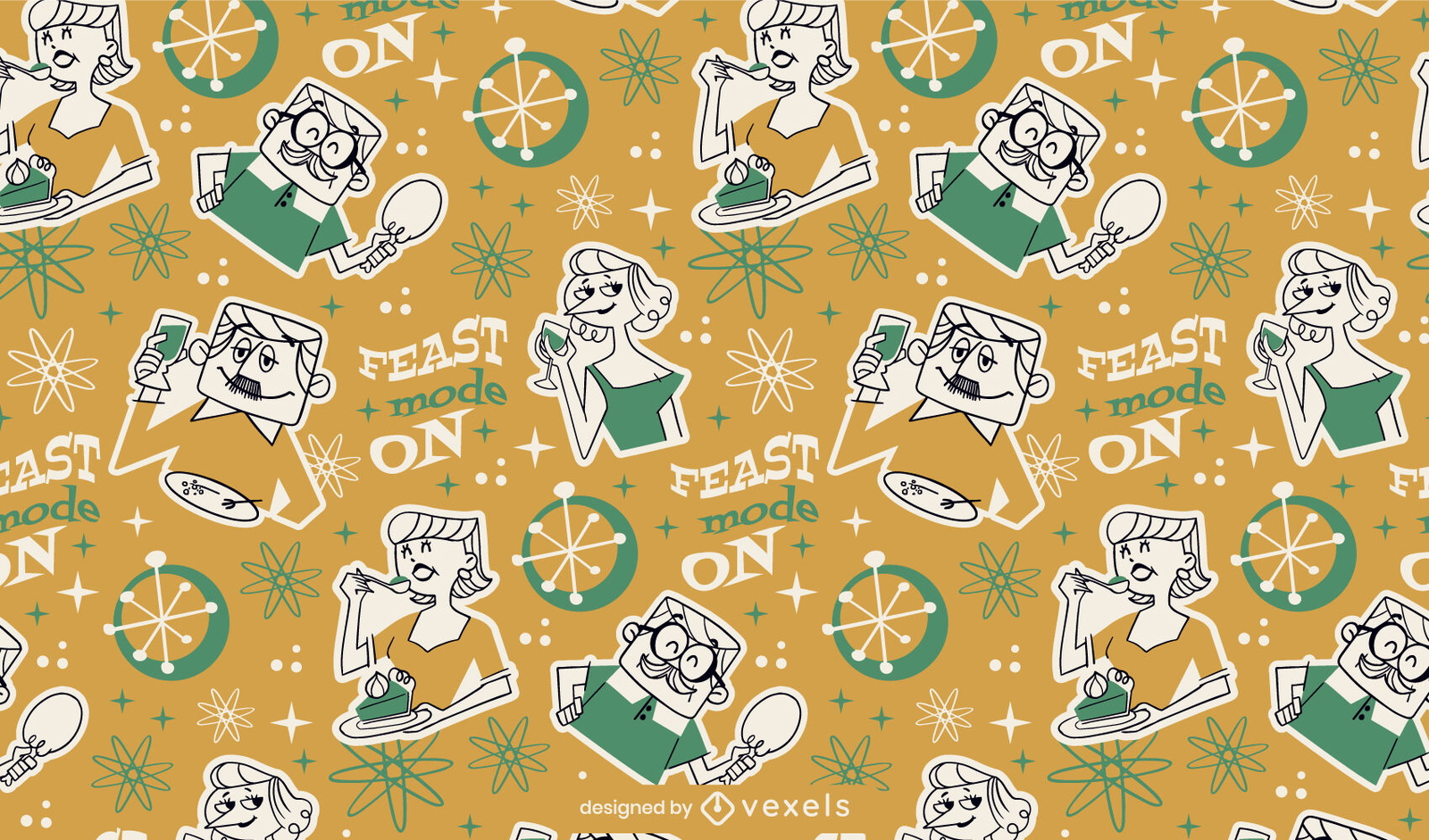 Diseño de patrón retro de fiesta de acción de gracias