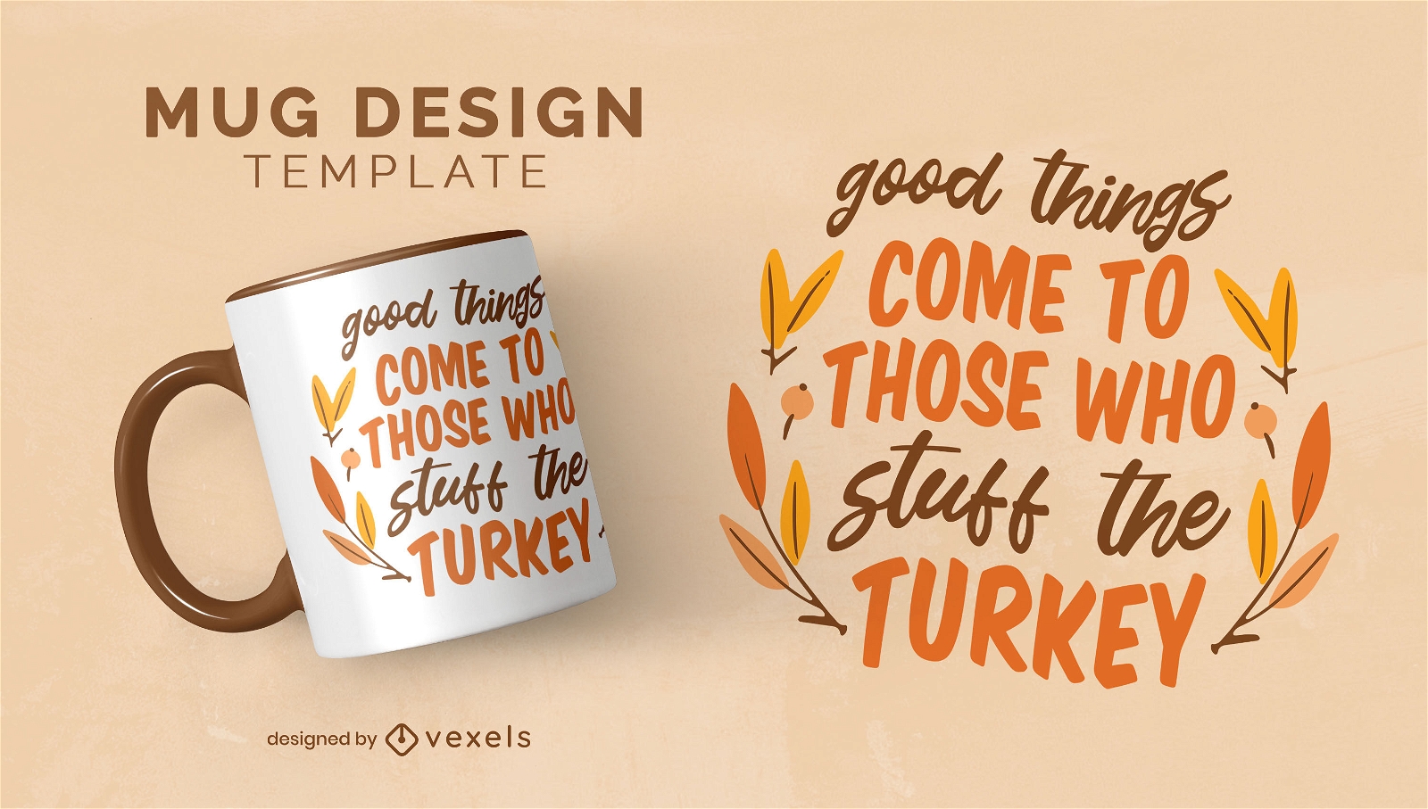 Rellena el diseño de la taza de Acción de Gracias de pavo