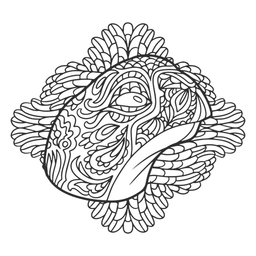 Mandala with mystical animal patterns PNG Design