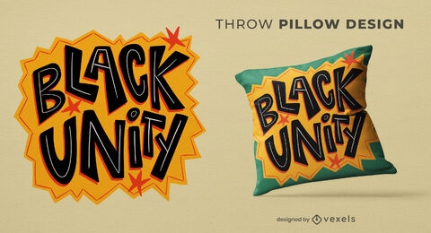Black unity throw pillow design