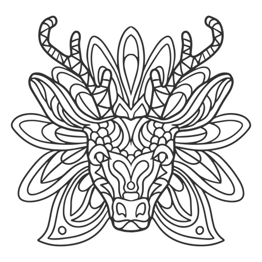 Wunderschönes Mandala mit einem Tier PNG-Design