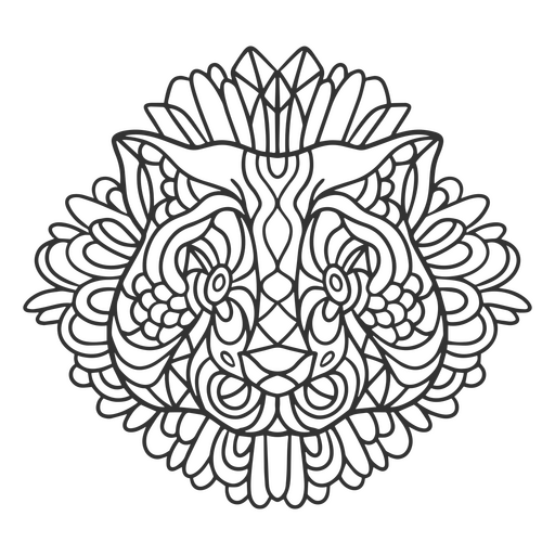 Mandala de temática natural con elementos animales Diseño PNG