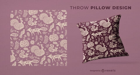 Thanksgving pattern throw pillow design