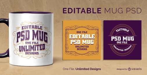Vintage quotes scalable mug template
