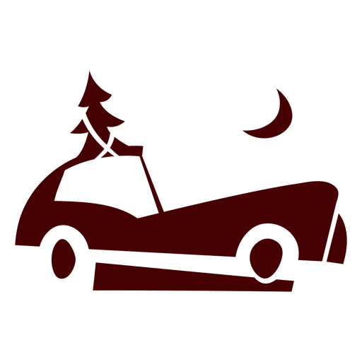 Moving a Christmas tree in the car PNG Design