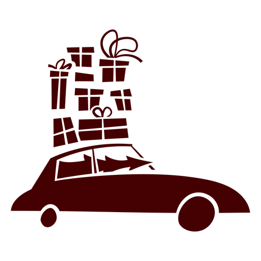 Christmas on the go with a car PNG Design