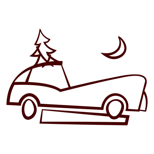 Transporte de árvore de natal à noite Desenho PNG