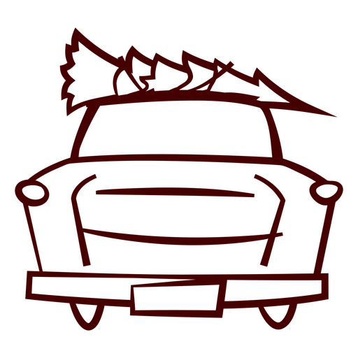 Christmas tree delivery in a car PNG Design