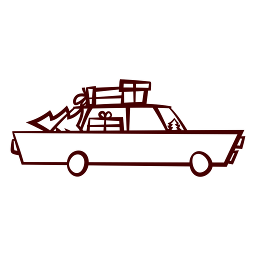 Vehicle transport for Christmas gifts PNG Design