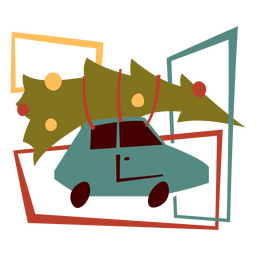 Car driving seasonal decoration PNG Design